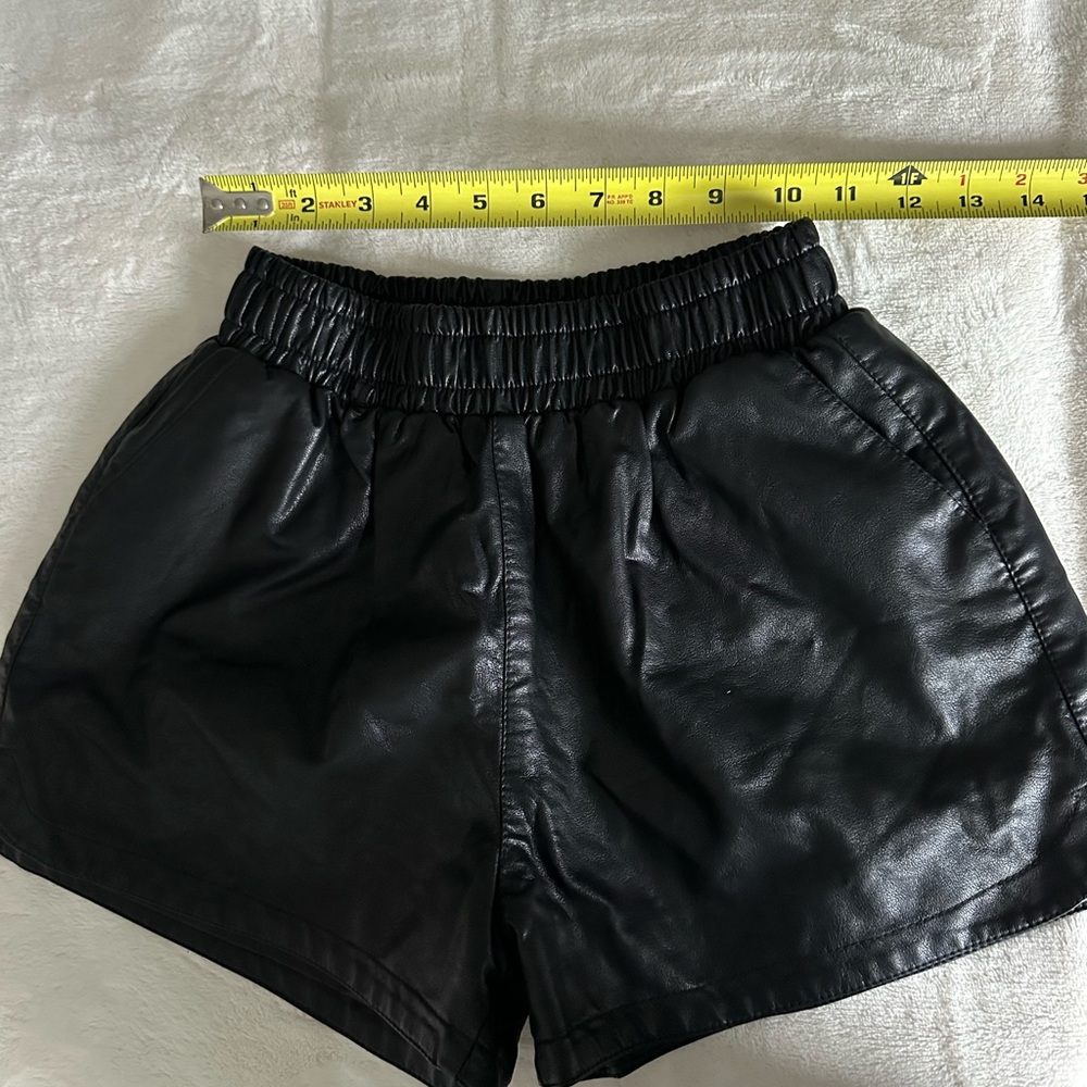Black Women's Leather Shorts